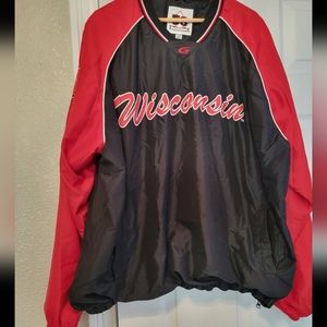 Wisconsin Badgers NCAA 58 Sports Mens Pullover Jacket Black Red Color 2xl
